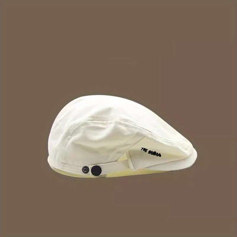 GULESWY Men's Retro British Style Beret Versatile Japanese-Inspired Simple Forward Peaked
