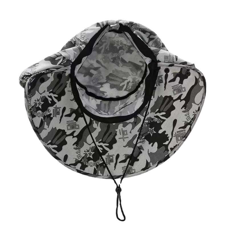 Men'S Camouflage Sun Protection Hat with Face Cover Ideal