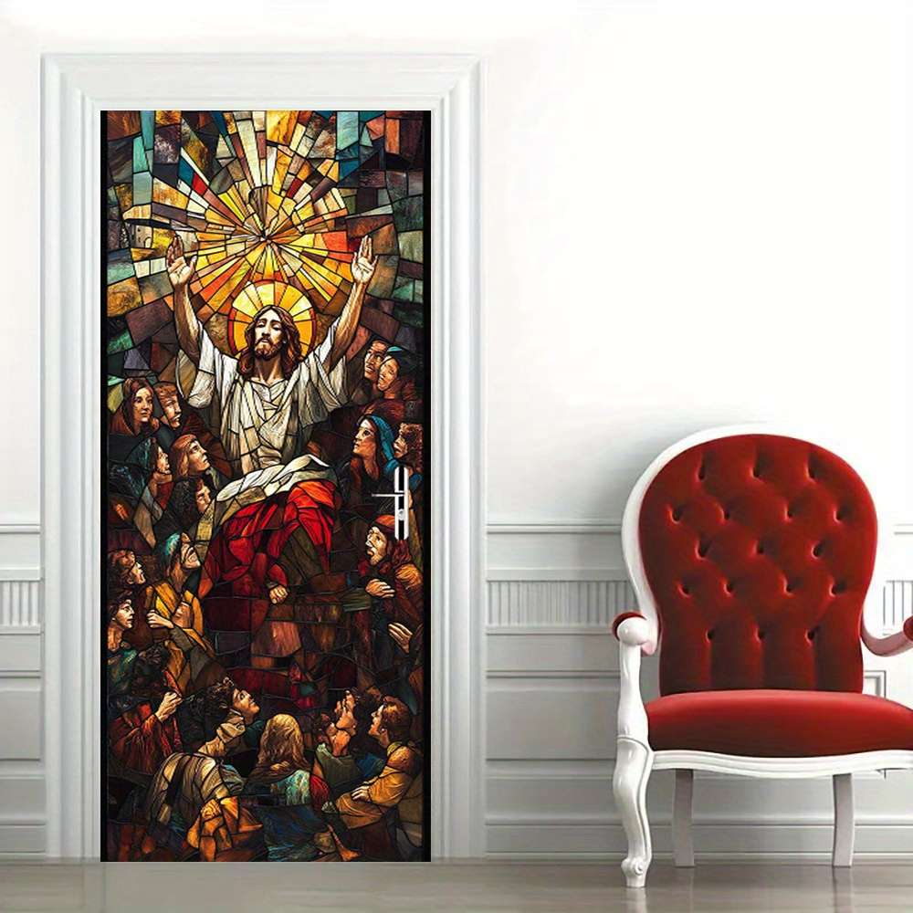 1pc 76.96x199.9cm Jesus Christian Themed Stickers