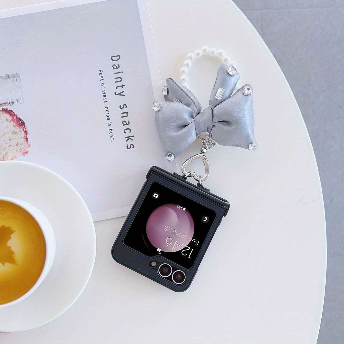 1pc Light Purple For Samsung Galaxy Z Flip 6 Phone Cases