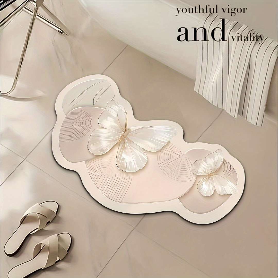 Cream Blue 50x90cm Floor Mat