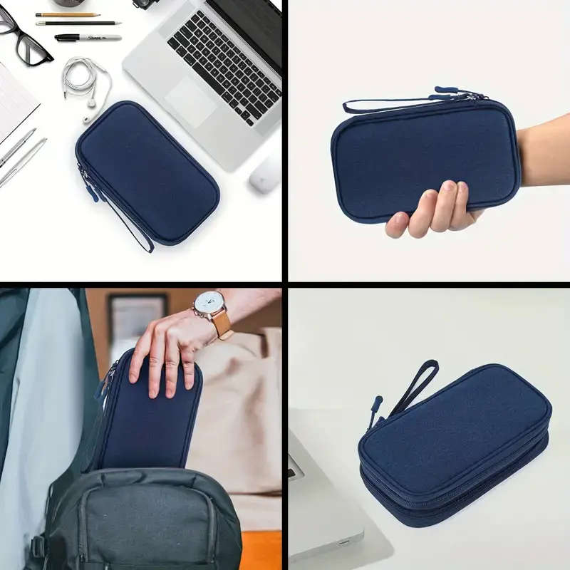 Elegant Nylon Storage Pouch for Phone Chargers and Digital Accessories Lightweight Portable Availabl