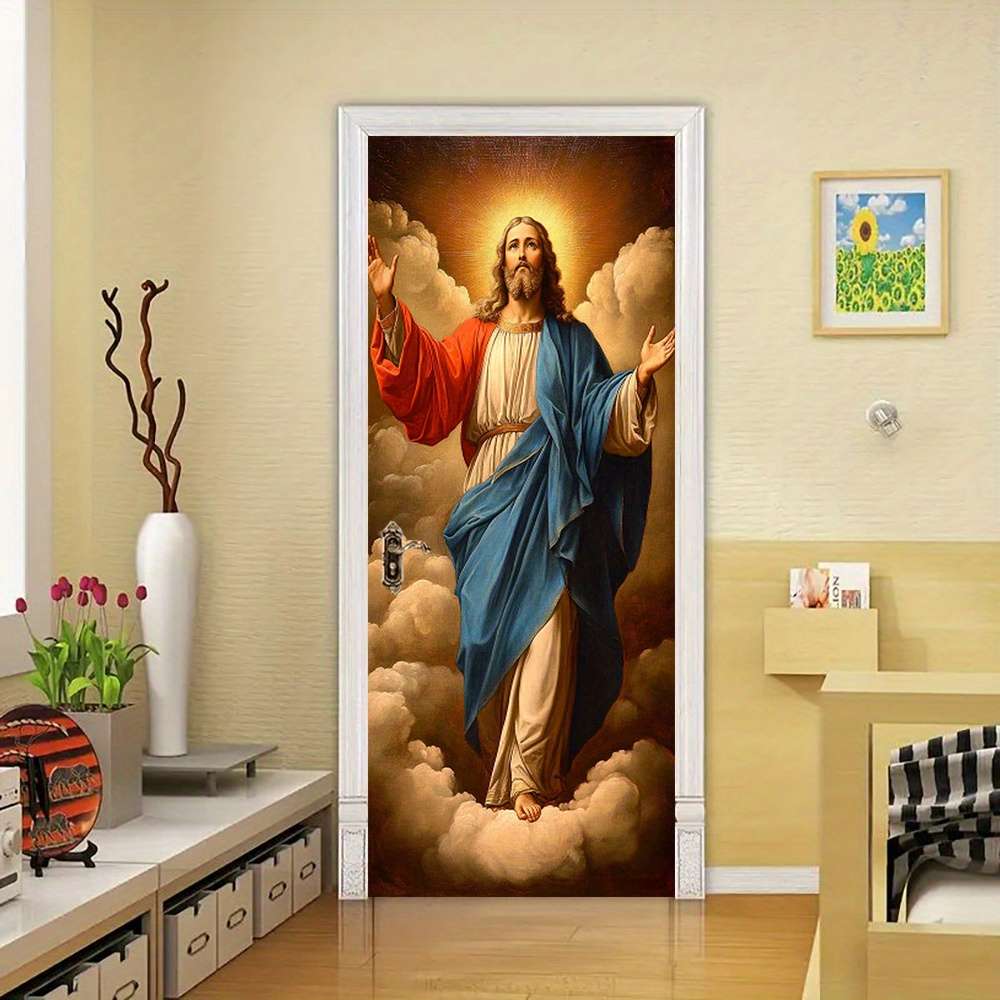 1pc 76.96x199.9cm Jesus Christian Themed Stickers