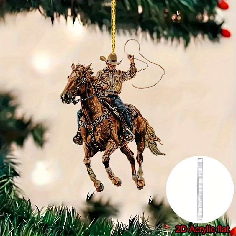 1pc 2D Flat  Car Hanging Decorations  Cute Riding Cowboy Fabric Car Interior Hanging Decorat