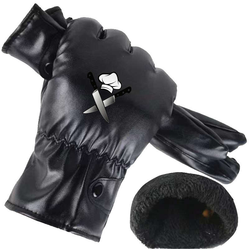 1 Pair Black Warm Gloves