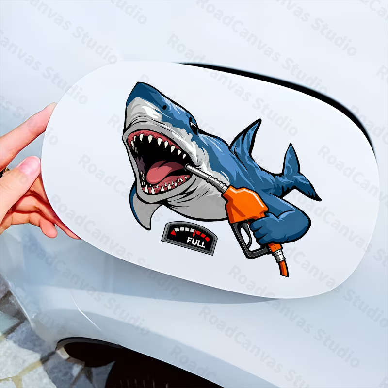 1 Fun Shark Gas Pump and Gas Nozzle Decorative Sticker