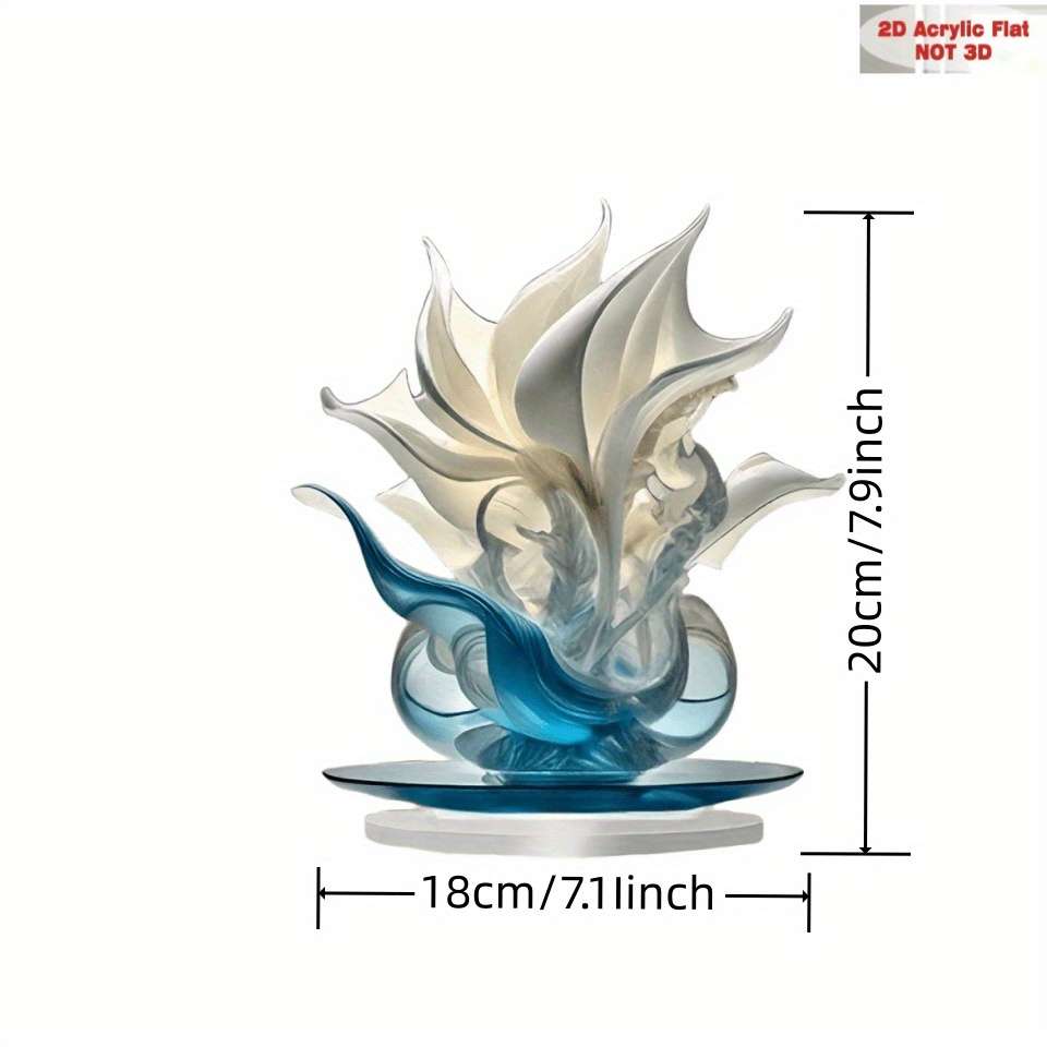 1pc 2D Flat  Elegant Bohemian Acrylic Lily Vase  Print Vibrant Floral Design Desktop Deco