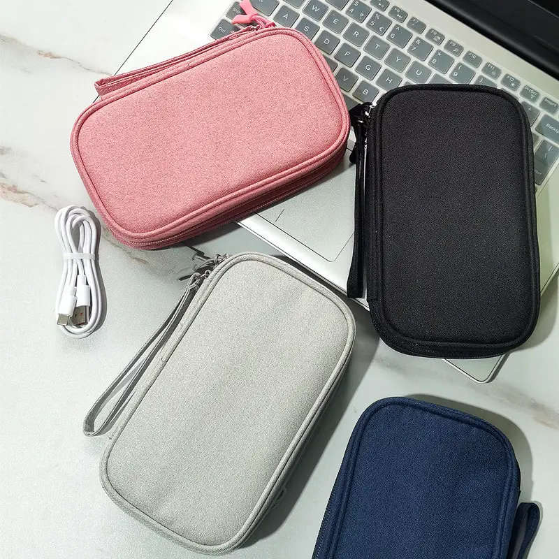 Elegant Nylon Storage Pouch for Phone Chargers and Digital Accessories Lightweight Portable Availabl