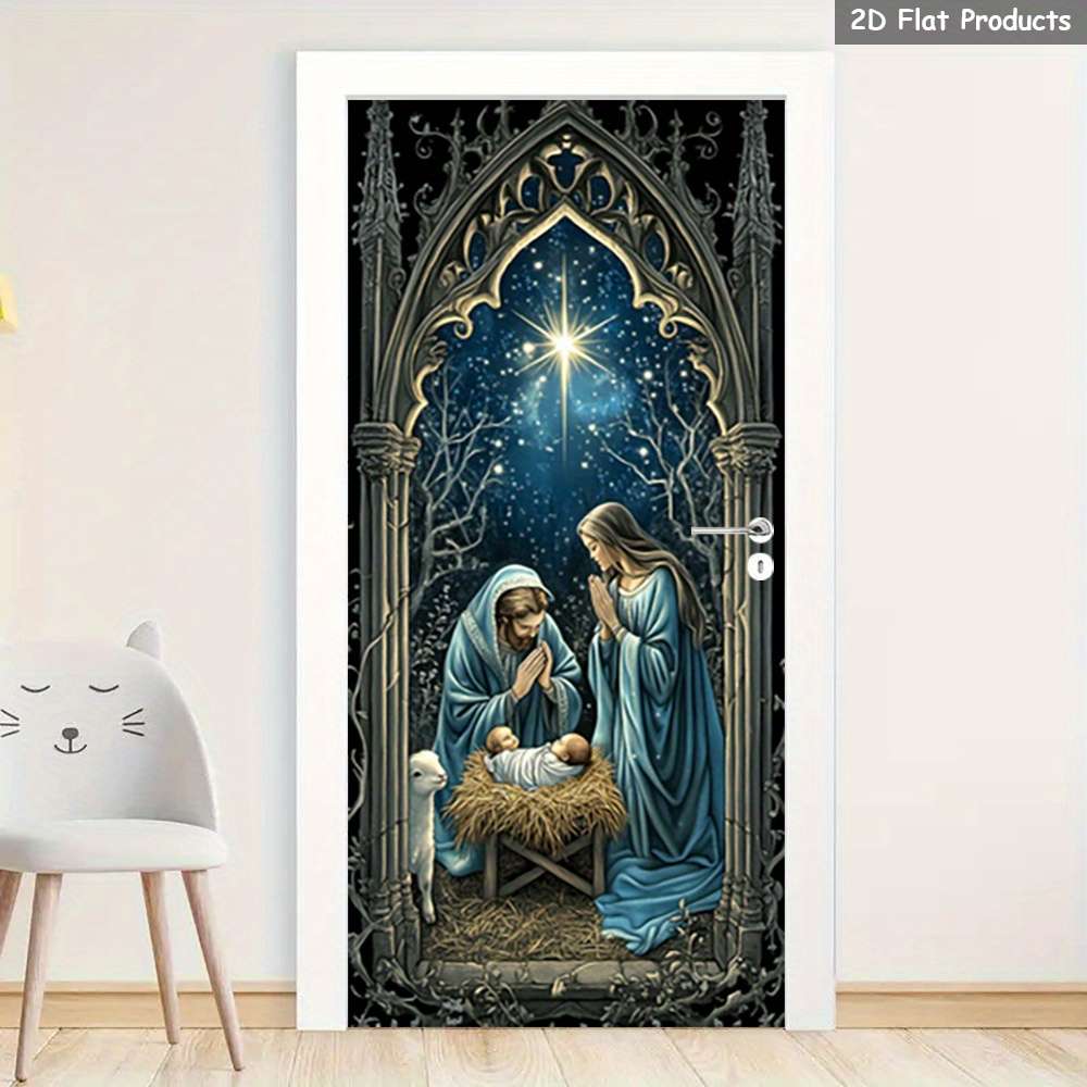 1pc 76.96x199.9cm Jesus Christian Themed Stickers