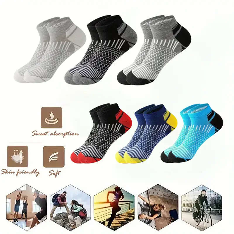 6 Pairs Of Unisex Low-Top Athletic Socks