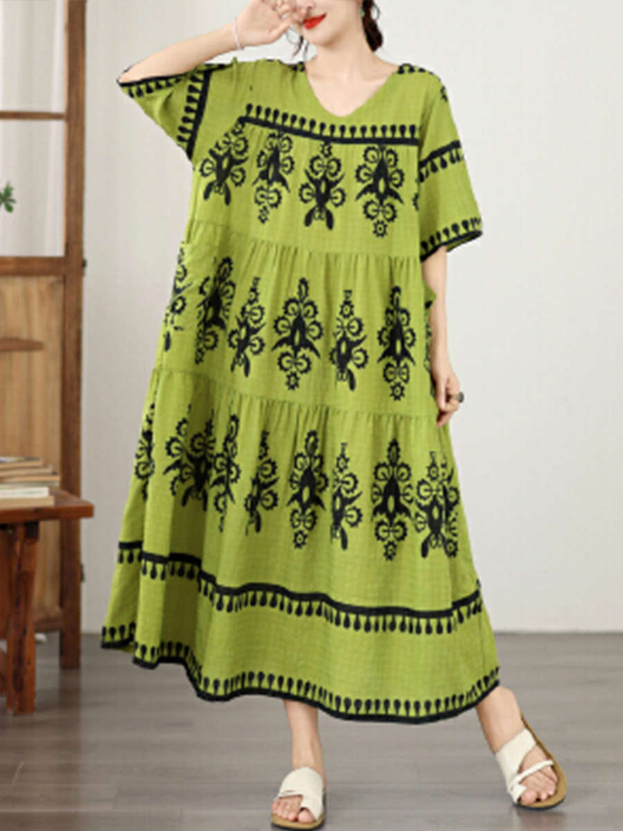 Women S Dress Color Green Size Asian One Size