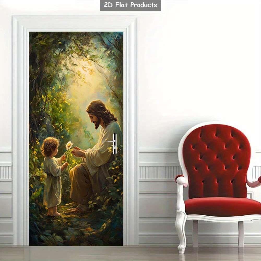 1pc 95.0x209.8cm Jesus Christian Themed Stickers