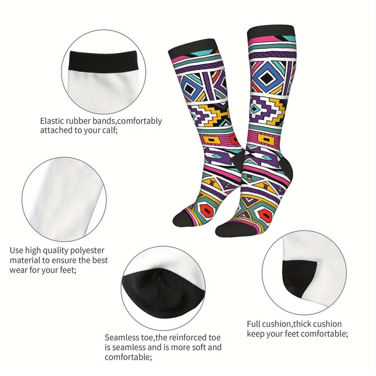 1 Pair Multicolor One Size Socks