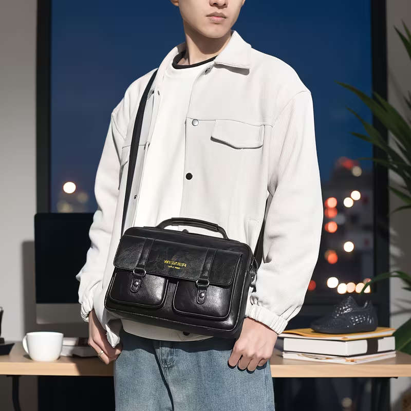 Weixier Men's Leather Briefcase