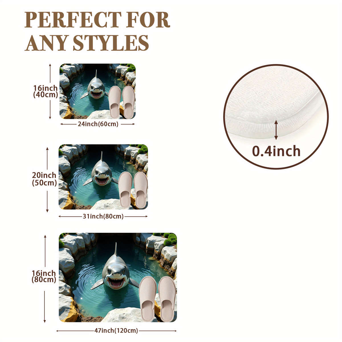 1Pc 15.75x23.62inch 40x60cm Floor Mat