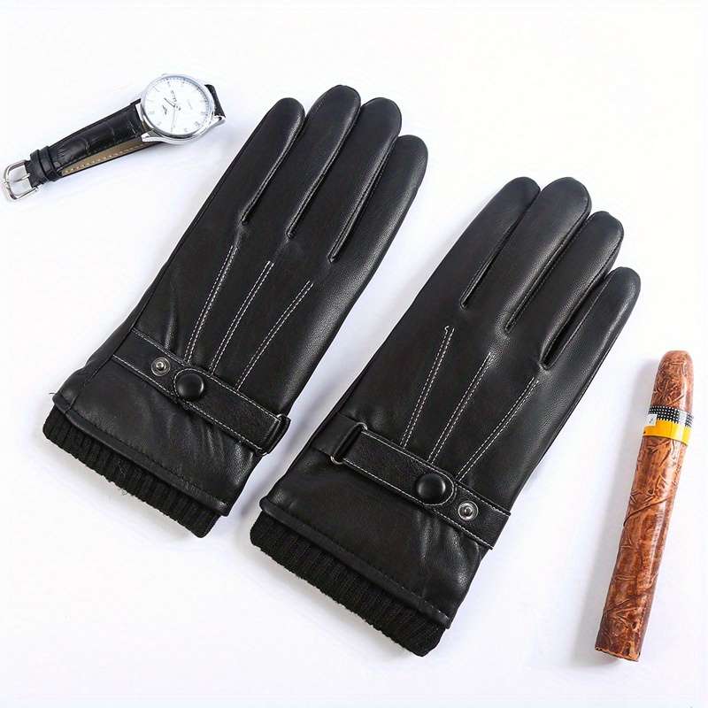 1 Pair Black Warm Gloves