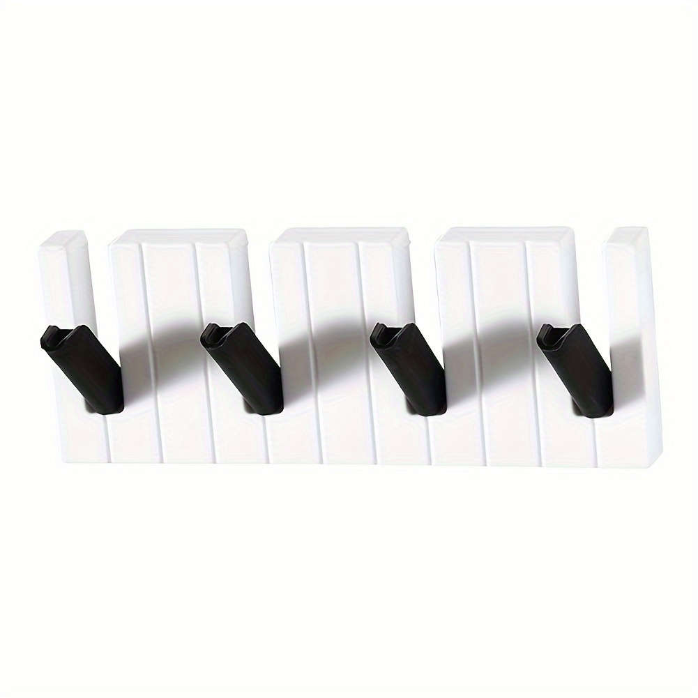 Piano Keyboard Design Wall-Mounted Hook Rack Durable Plastic Easy Installation Multi-Function
