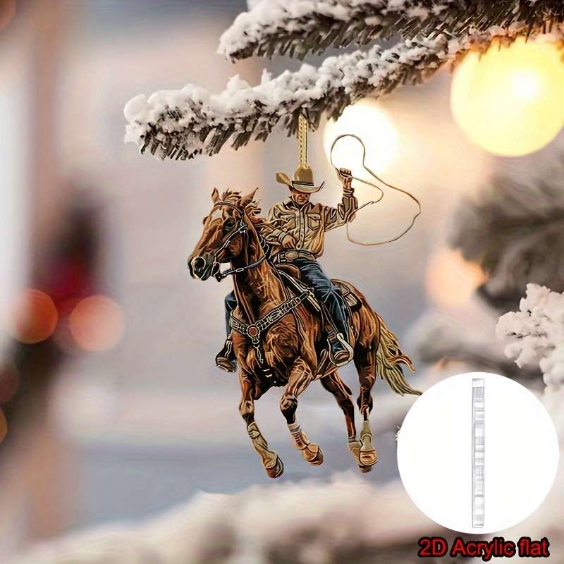 1pc 2D Flat  Car Hanging Decorations  Cute Riding Cowboy Fabric Car Interior Hanging Decorat