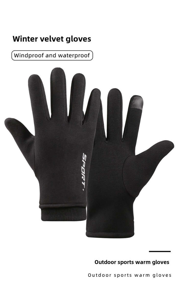 1 Pair Grey One Size Warm Gloves