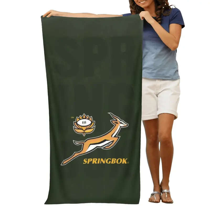 Springbok Rugby Beach & Bath Towel - Large Quick-Dry Microfibe