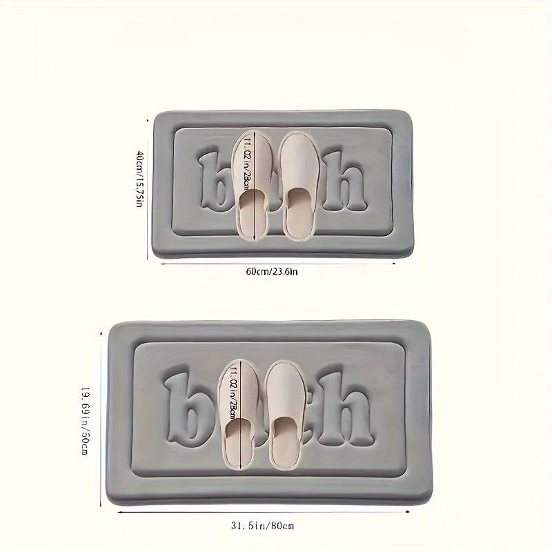 1Pc Light Gray 40x60cm 15.7x23.6inch Floor Mat