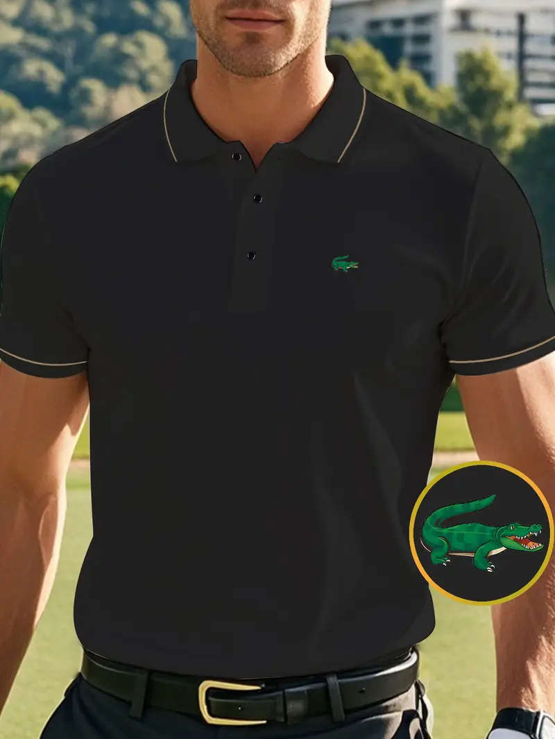 Mens Short Sleeve Golf Shirt, Breathable Fabric, Size Large UK 40