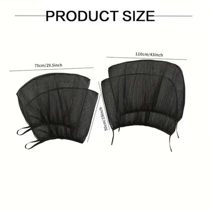 4-Piece Pack Of Black Mesh Car Window Screen