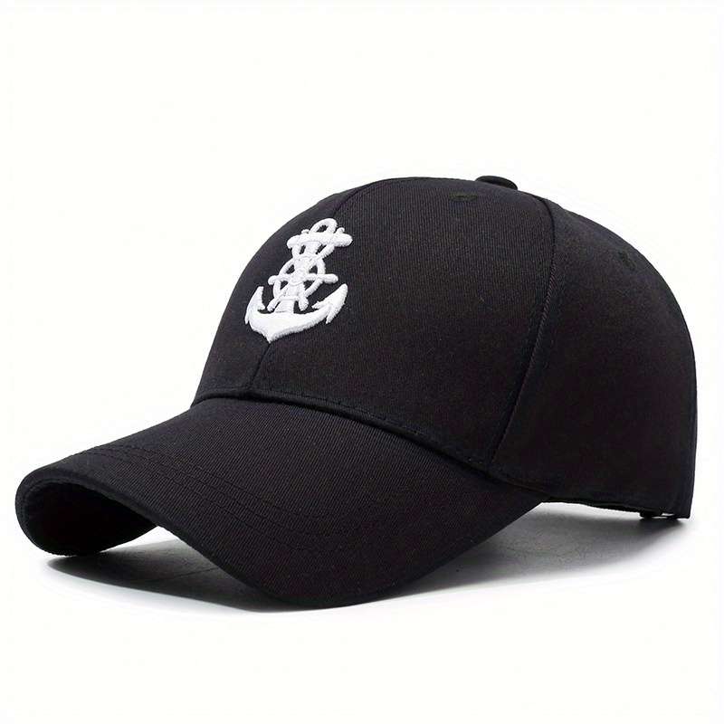 Anchor Baseball Cap Trendy Nautical Design Breathable Polyester Sun Protection Available I