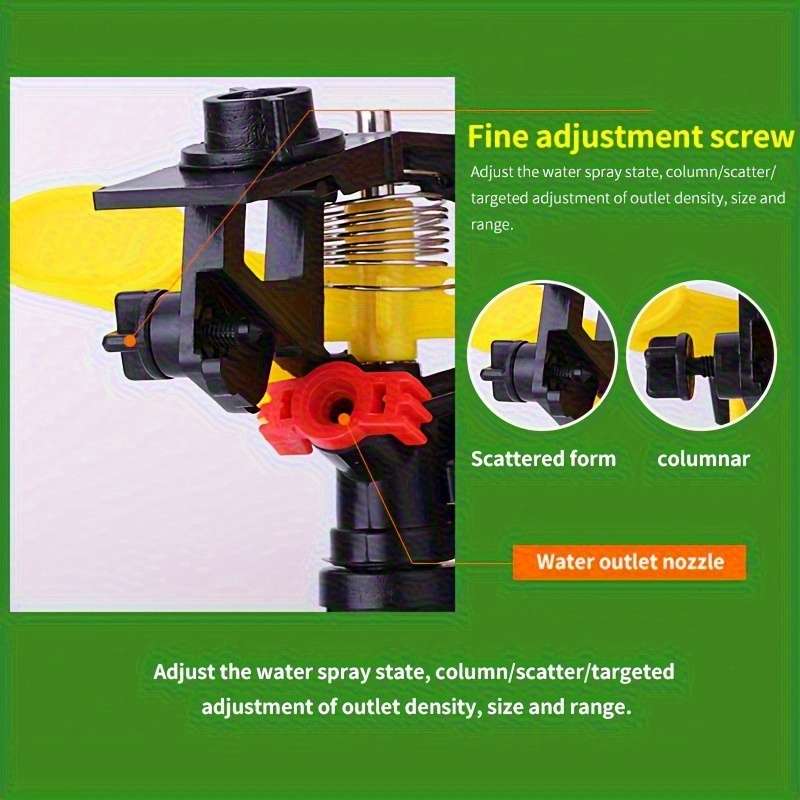 3Pcs Heavy Duty Rotating Lawn Sprinkler With Adjustable Spray