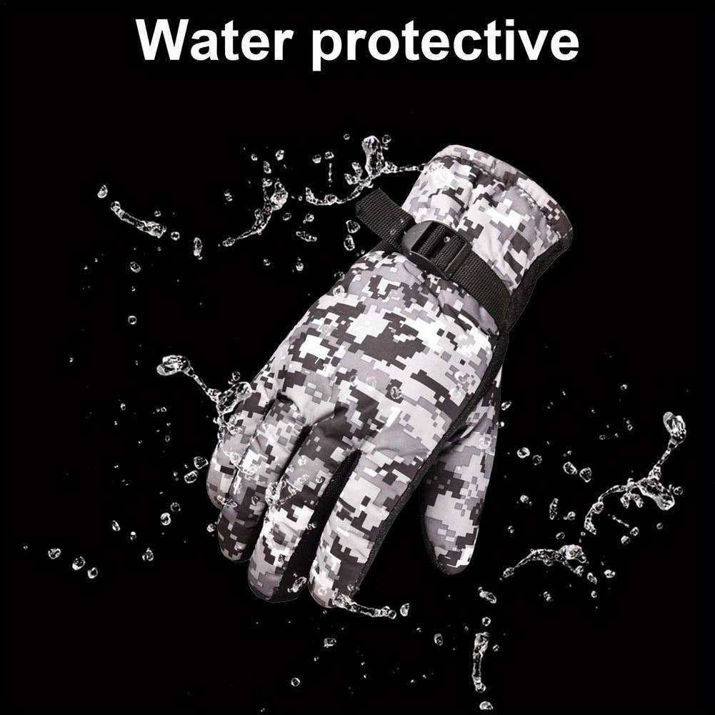 1 Pair Camouflage Grey Warm Gloves