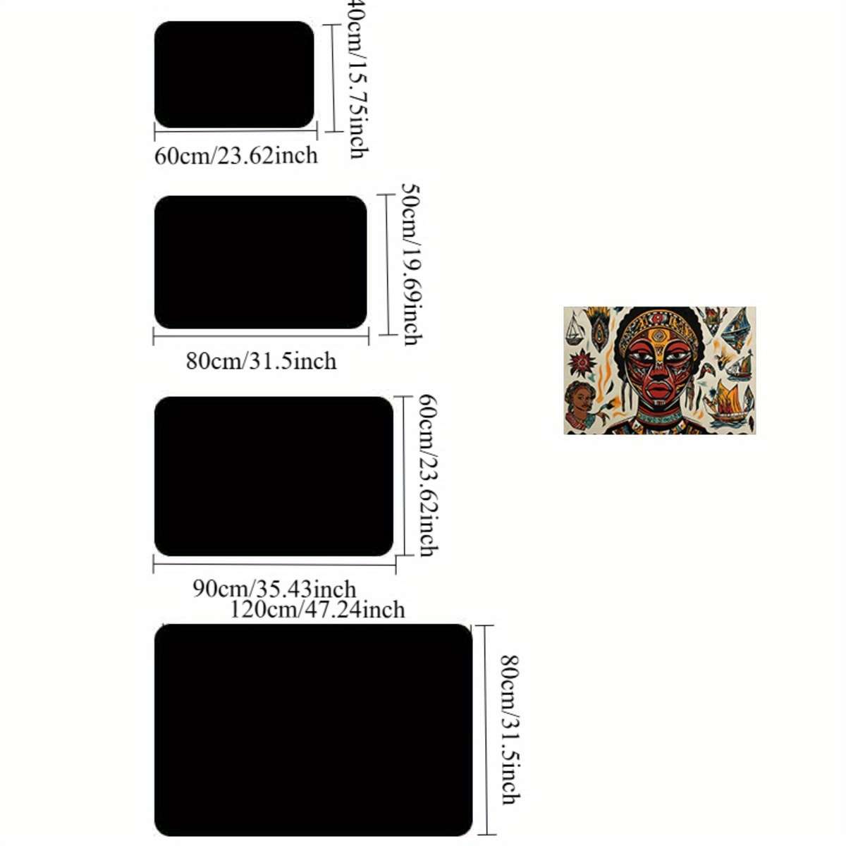 1Pc 60x90cm Floor Mat