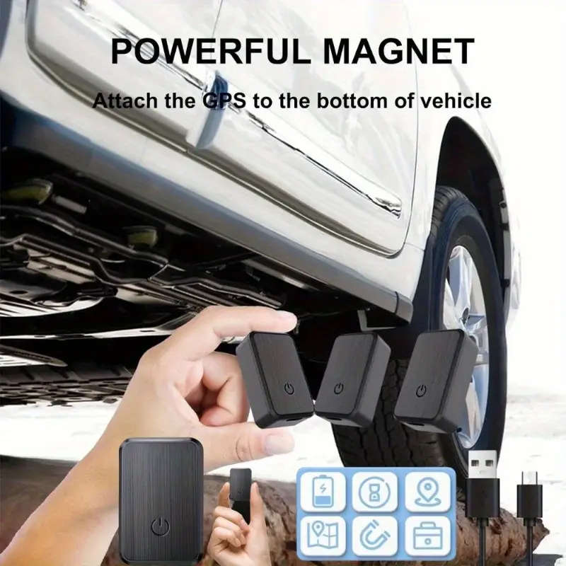 1pc Accessory Portable Real-Time Vehicle Tracking System USB Charging 6V Operating Voltage ABS