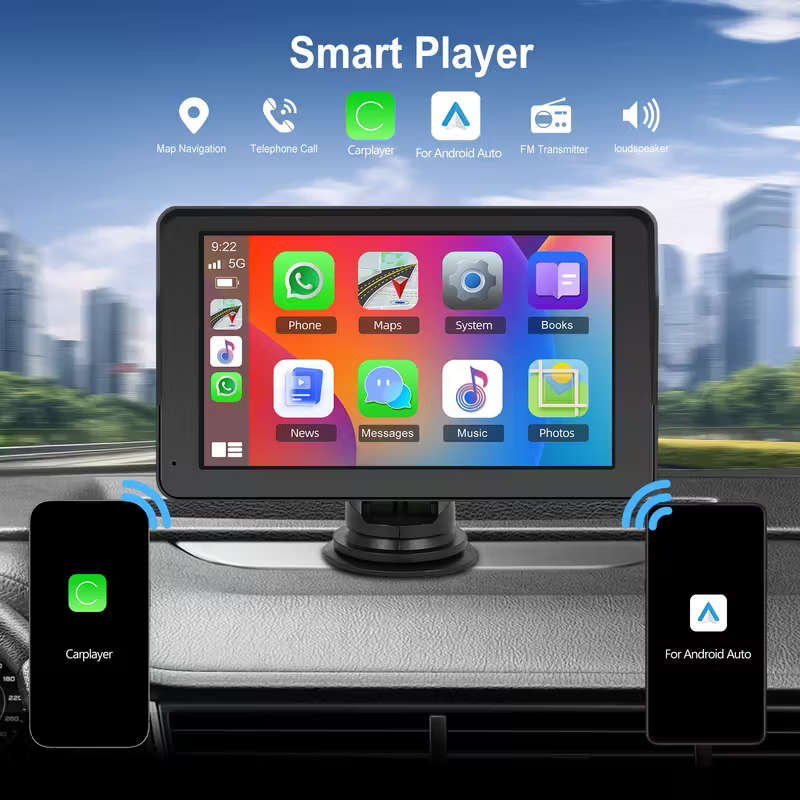 7" Wireless CarPlay Android Auto touch HD screen With Rearview Camera