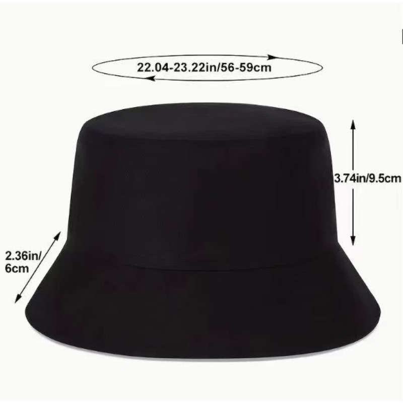 Wilson Printed Eaves Sunshade Bucket Hat Stylish Solid Color Breathable Polyester Materia
