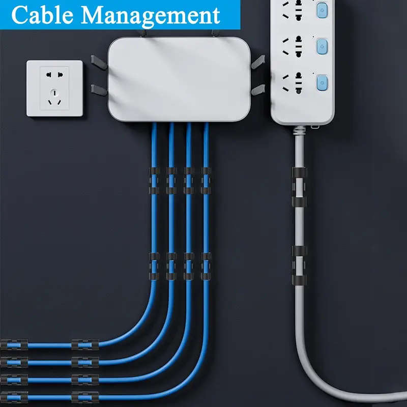 Brand New 100pcs Cable Clips Black Adhesive Cable Clips