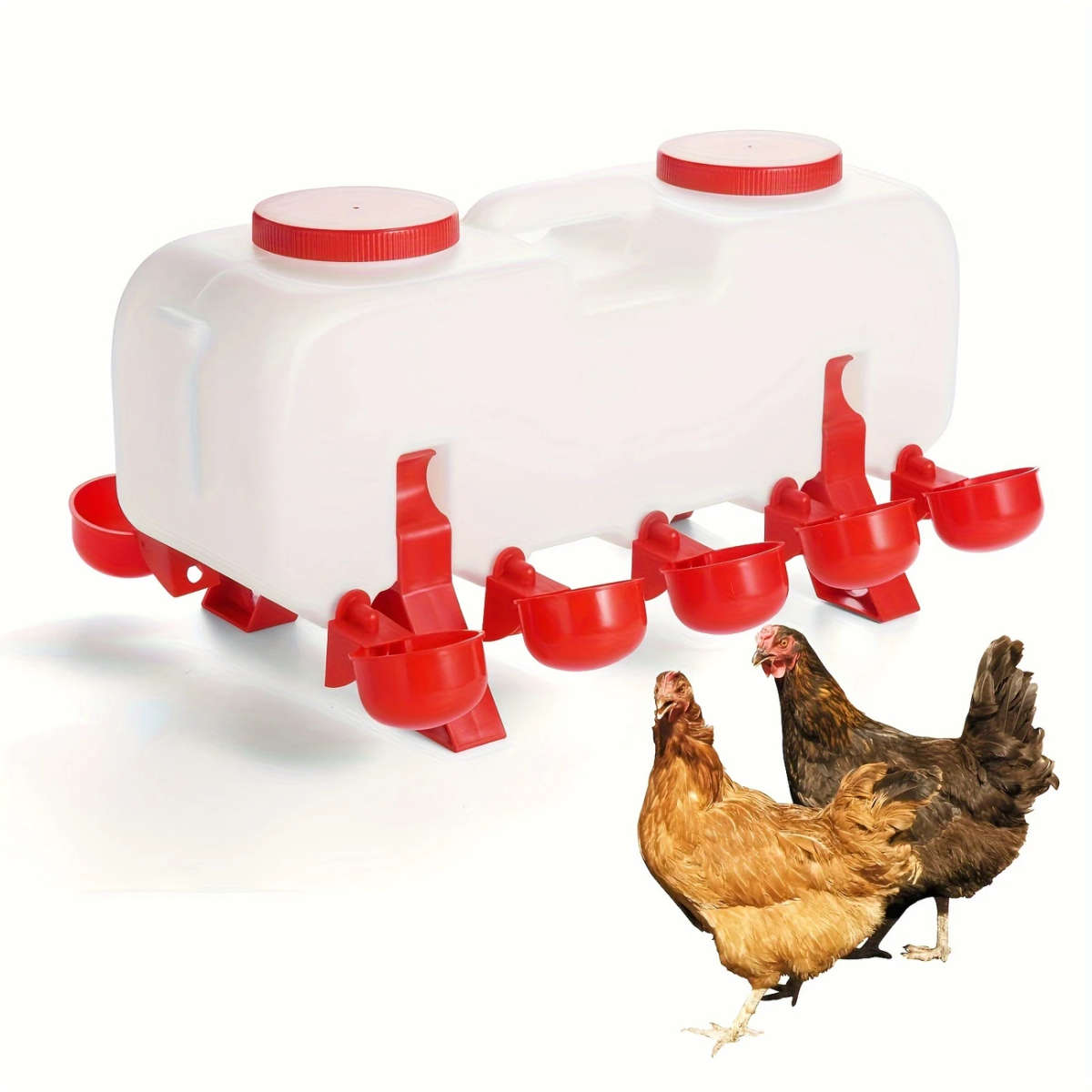 Large capacity double row poultry drinker