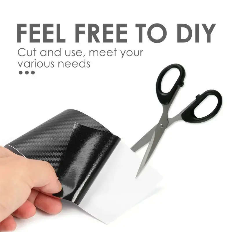 1 Roll 3D Nano Carbon Fiber Car Door Sill Protector 1m PVC Waterproof Anti-Scratch Adhesive Tape