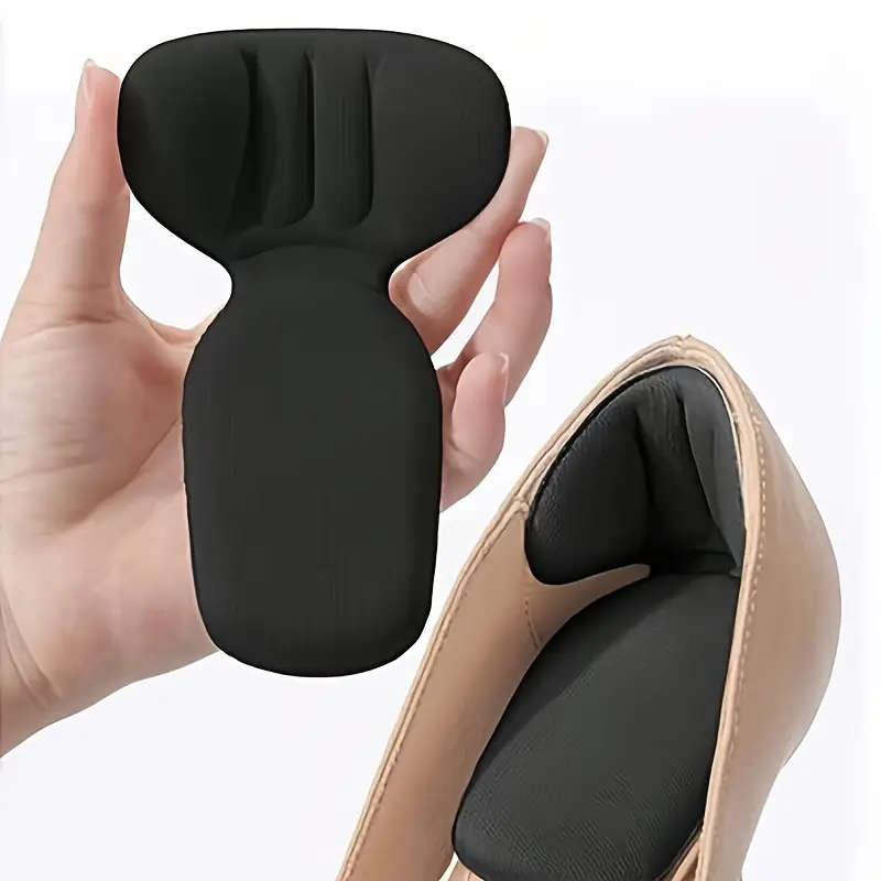 2pcs Beige Memory Foam T-Shaped High Heel Insoles for Women Non-Slip Comfort Half Pads with Arch Hee