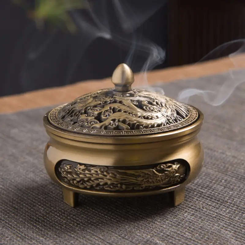 1 Piece Of Antique Style Pure Copper Incense Burner