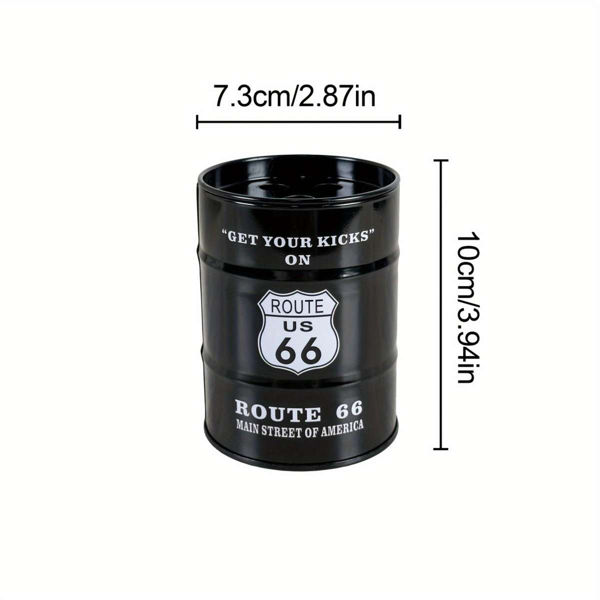 1pc Vintage Route 66 Metal Ashtray Retro Rectangular Decorative Tin with Get Your Kicks Des