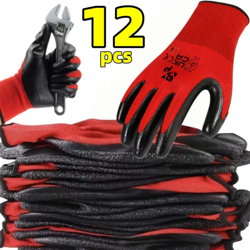 6 Pairs of Work Gloves