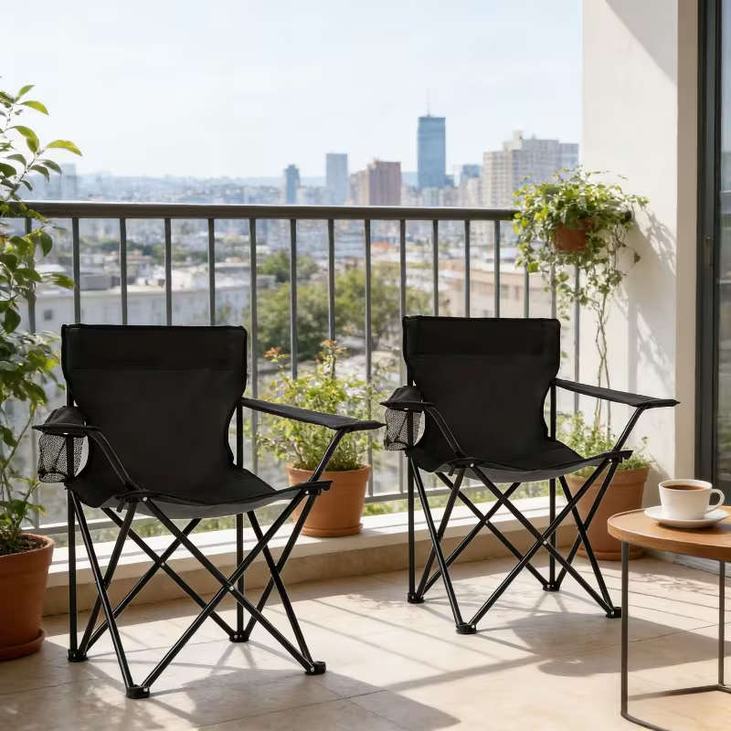 2 Heavy-Duty Folding Camping Chairs