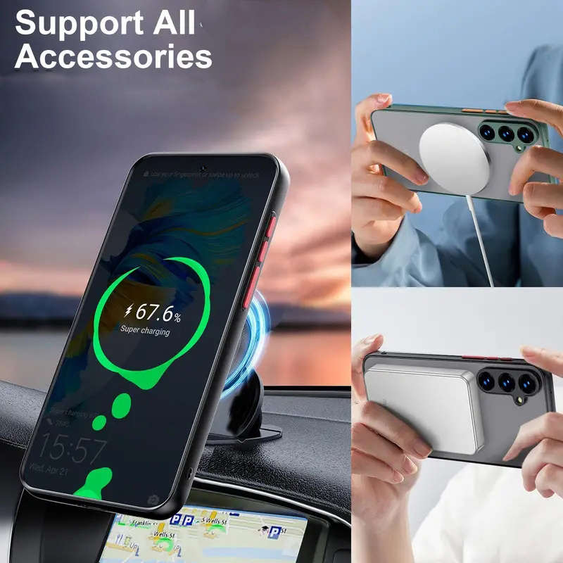 1pc Light Green For Samsung Galaxy S25 Plus Phone Cases