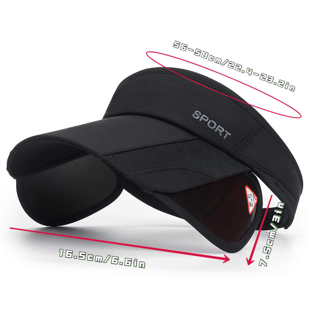 Adjustable Retractable Visor Hat with Large Brim Breathable Polyester Ideal