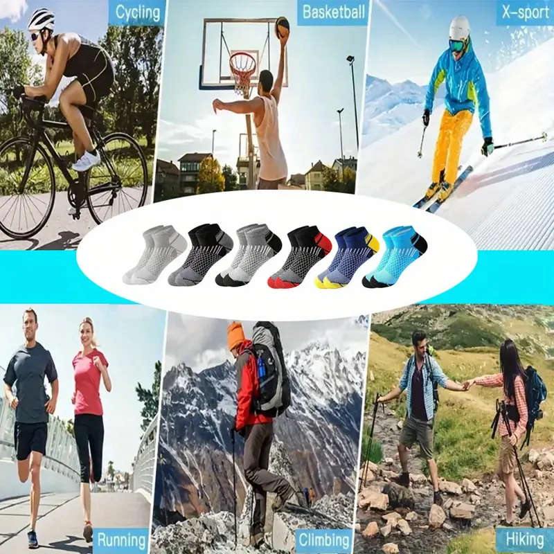 6 Pairs Of Unisex Low-Top Athletic Socks