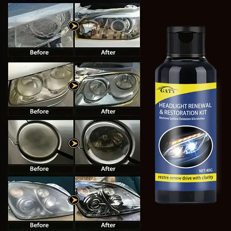 1pc Universal Car Headlight Brightness Restoration Paste ABS Material Remove Scratches and Restore M