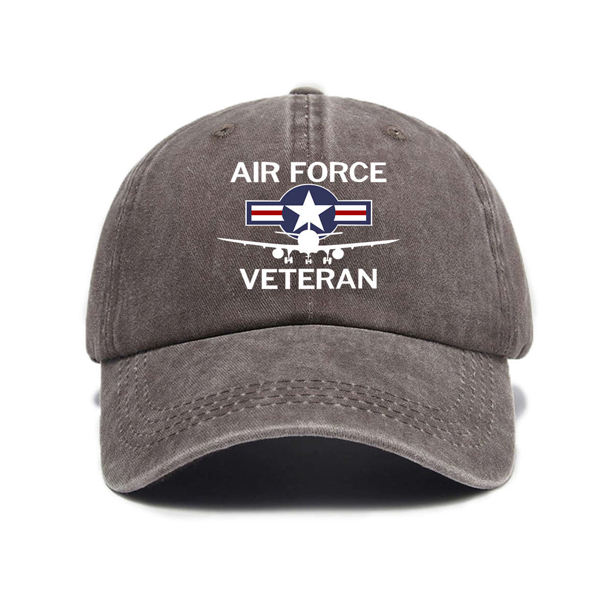 Minimalist Adjustable Baseball Cap with Air Force Veteran Embroidery Sun Protection Casual