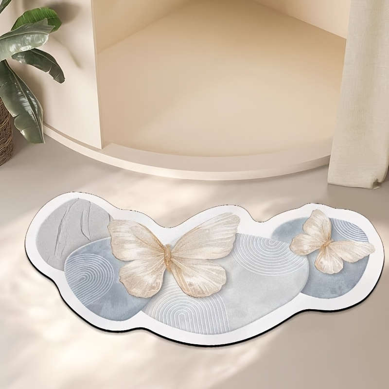 Cream Blue 50x90cm Floor Mat