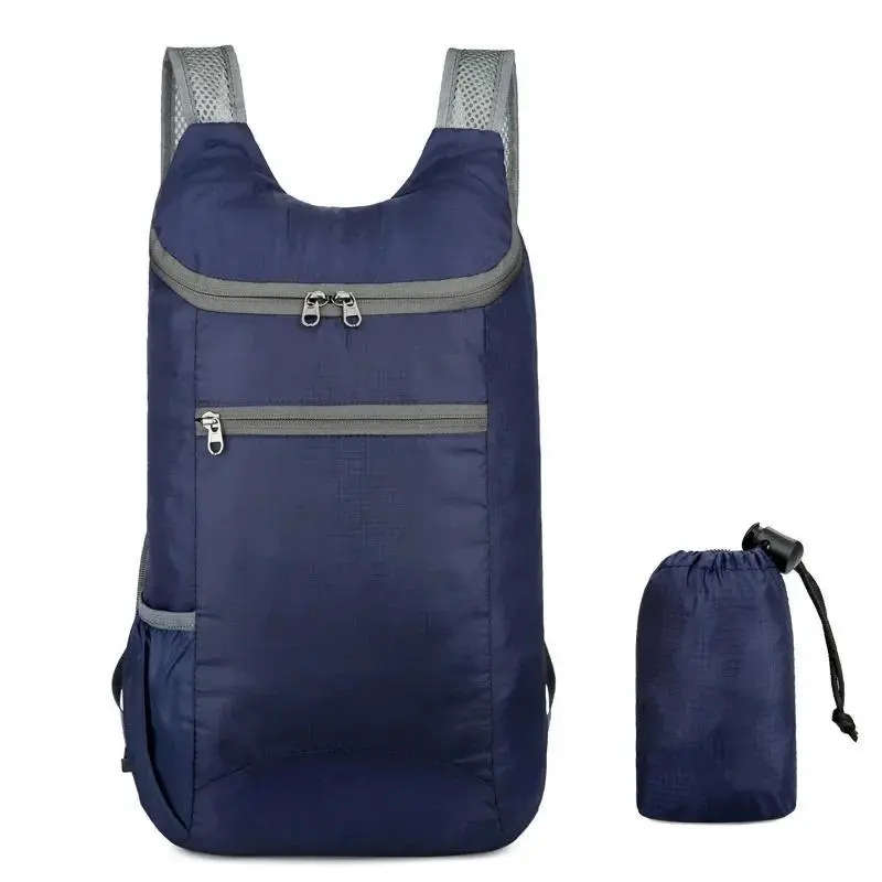 1pc Lightweight Nylon Backpack Foldable Adjustable Straps Zippered Compartments Ideal for Camping