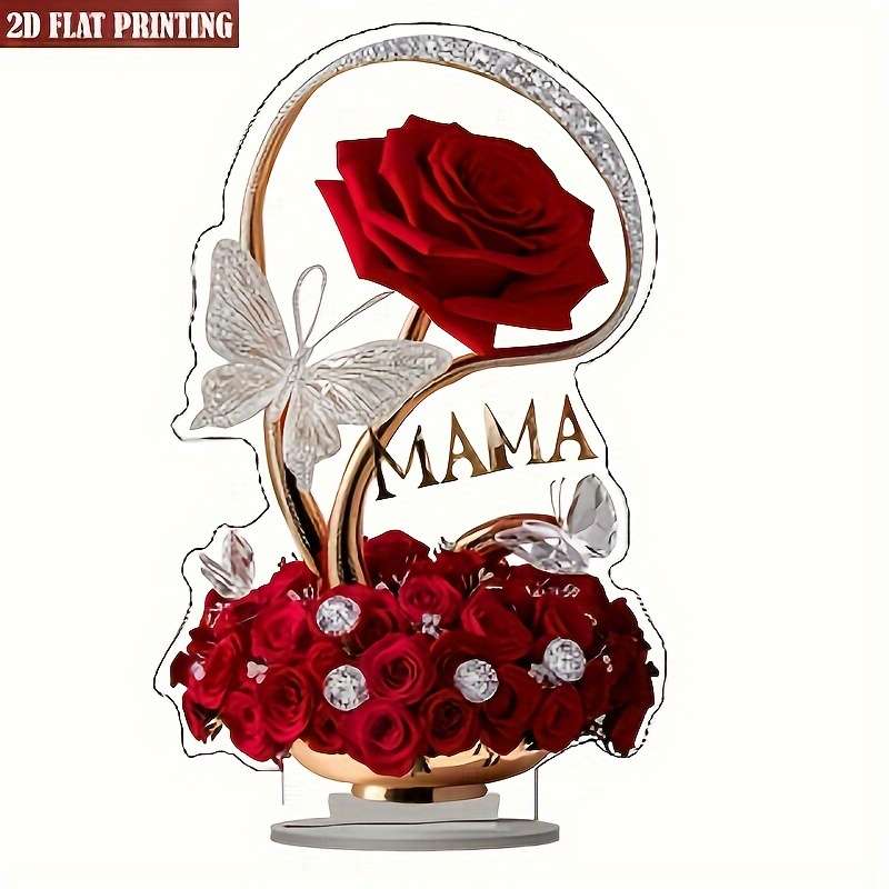 2D Flat Acrylic Rose A Gift Of Roses